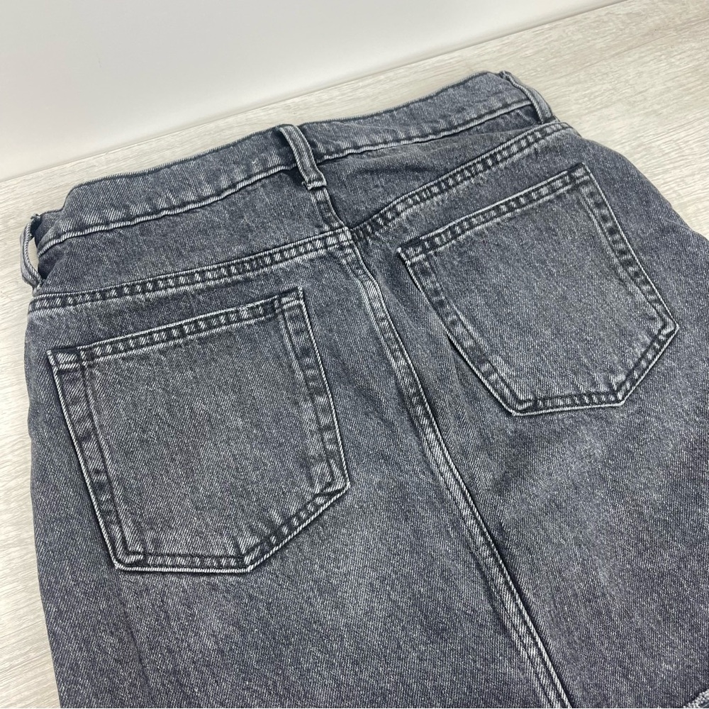 Everlane Washed Black Denim Skirt with Distressed Hem, 27 - Picture 8 of 11